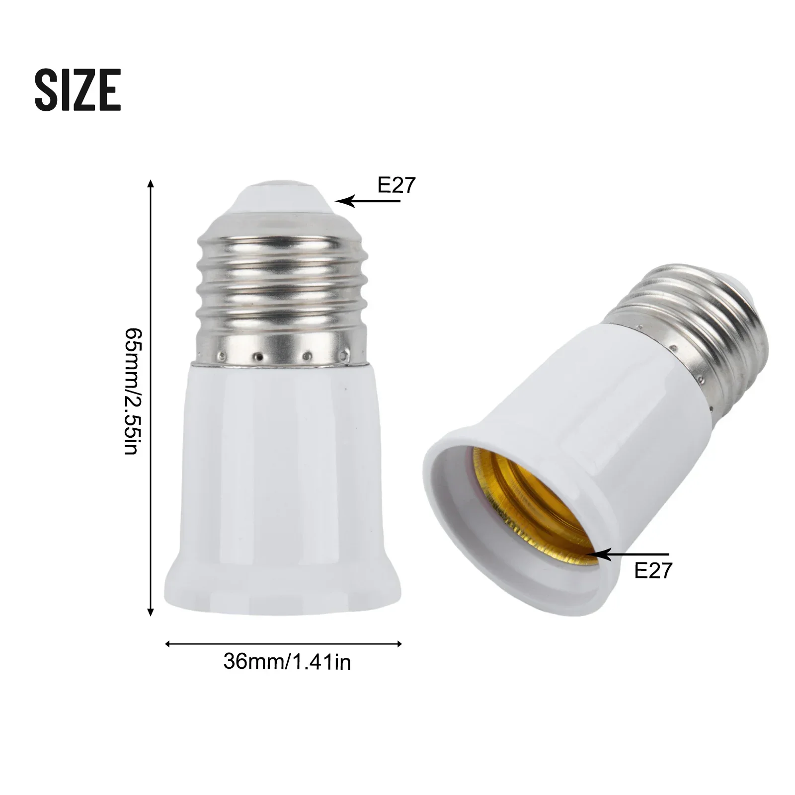 Light Bulb Socket Extender E26/E27 Screw In Adapter 3cm 1.2 Inch Extension Base LED Light Adapter Converter Electrical Accessory