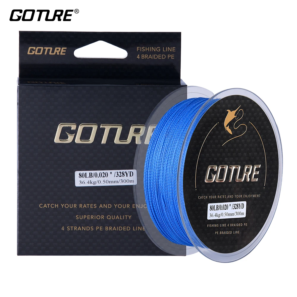 Goture 300M/328yrd Fishing Line Braided Line 8LB-80LB 0.07-0.5mm Strong PE Multifilament Fishing Line Carp Fishing Cord Rope