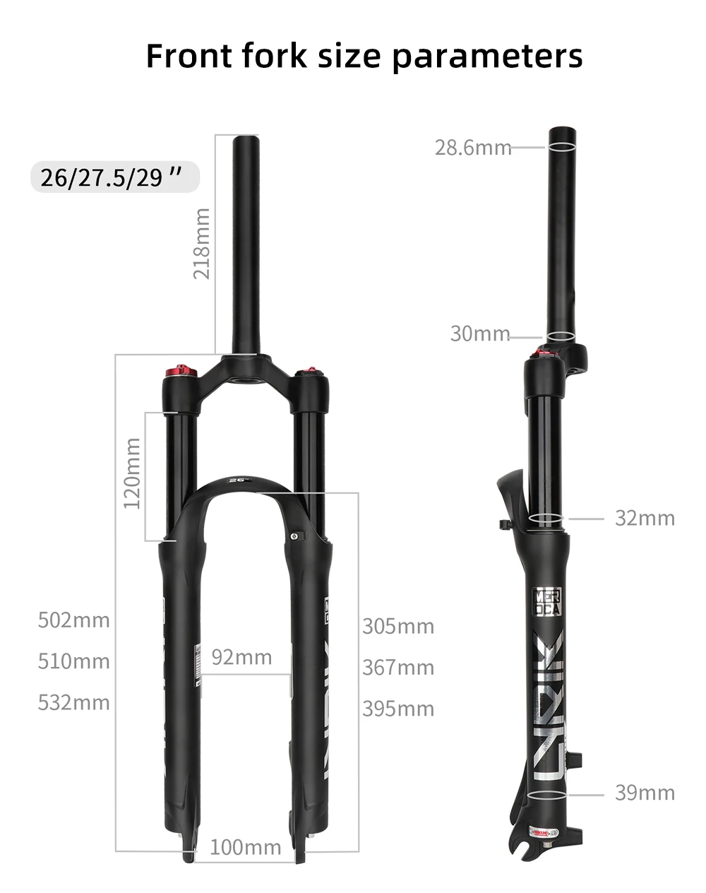 MTB Bike Fork 26/27.5/29 Inch Front Suspension Air Fork Damping