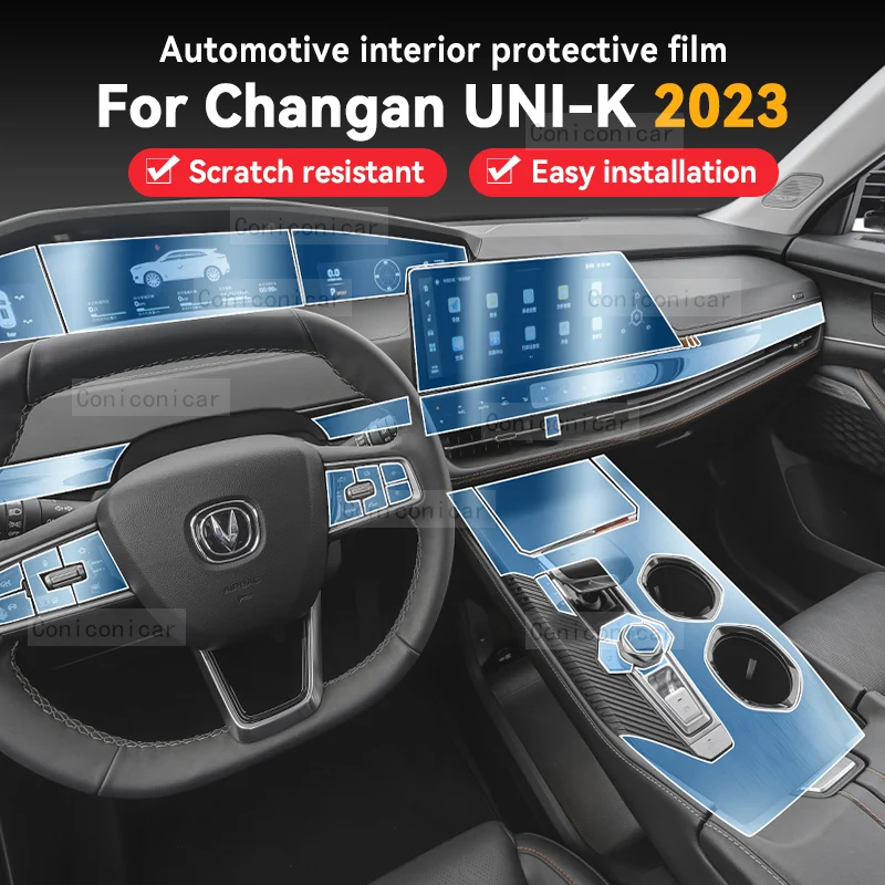 

For CHANGAN UNI-K 2023 2022 Car Interior Center console GearBox Panel Navigation Transparent TPU Protective Film Anti-scratc