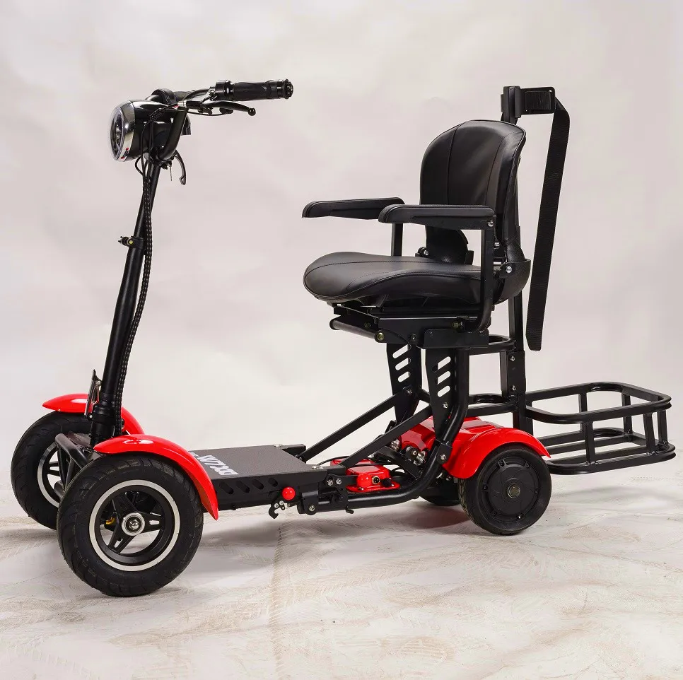 medical fold up fat tire Yongkang motor 400W double motor mobility 4-wheel golf buggy electric scooter
