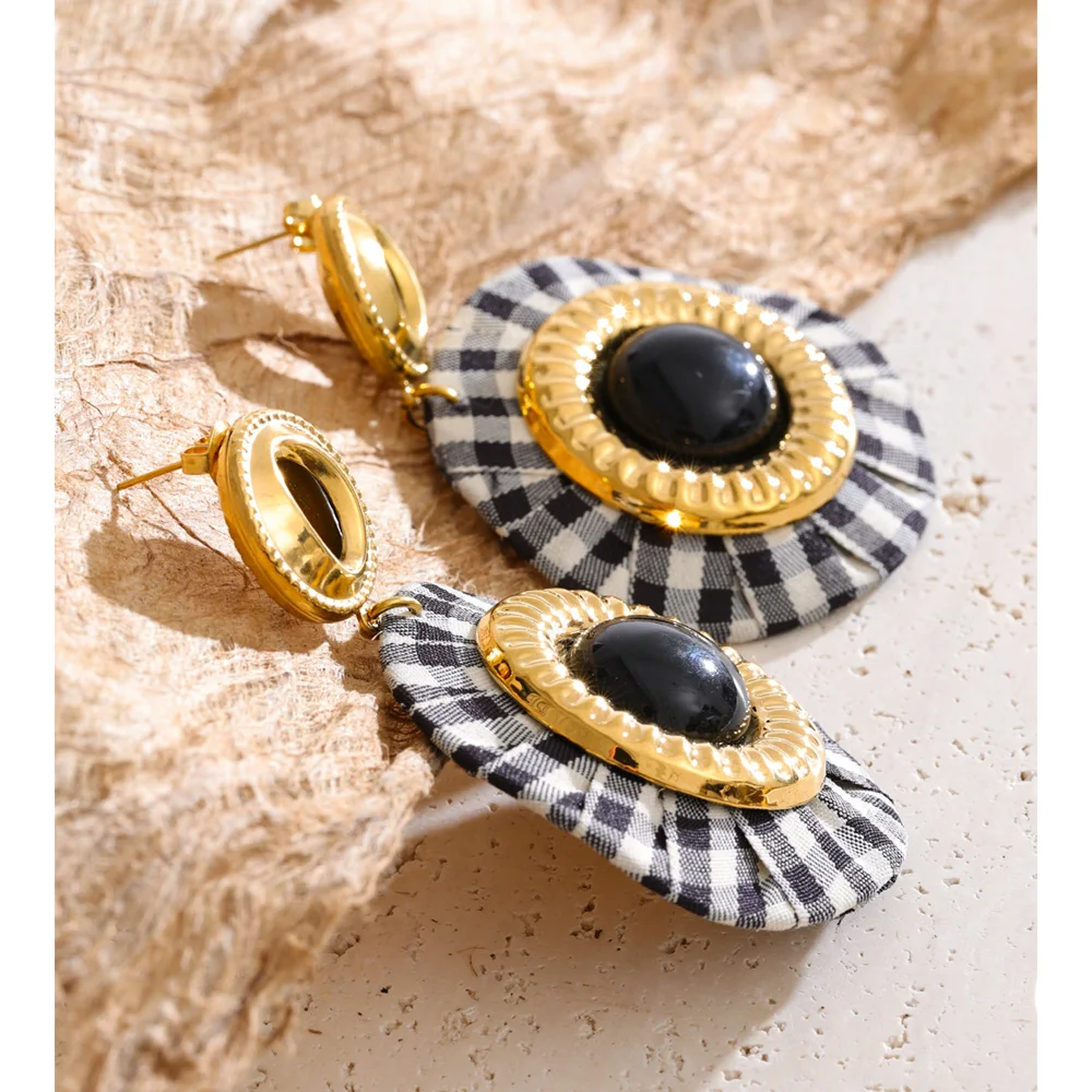 Yhpup Handmade Round Drop Earrings Stainless Steel Accessories