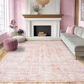 Pink Floral Area Rug 1