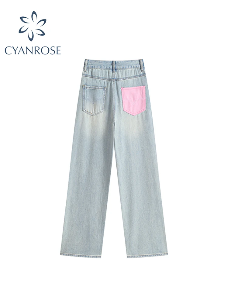 

Women's Vintage Baggy Jeans Streetwear Harajuku 2000s Y2k Straight Denim Trouser Korean High Waist Wide Leg Pants 2023 Clothes