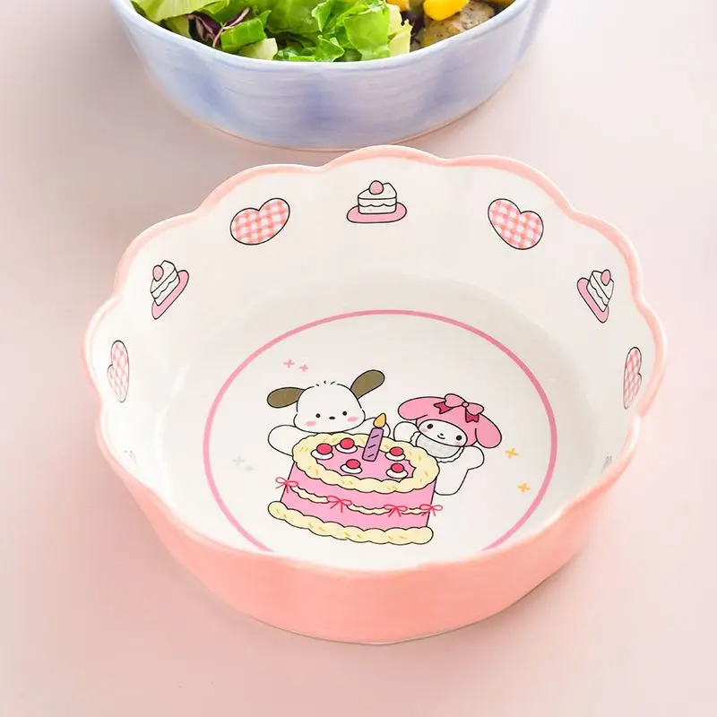 

Милая керамическая Салатница Sanrio Cinnamoroll моя мелодия аниме милая Салатница милые Мультяшные тарелки для еды милые столовые приборы подарки для девочек