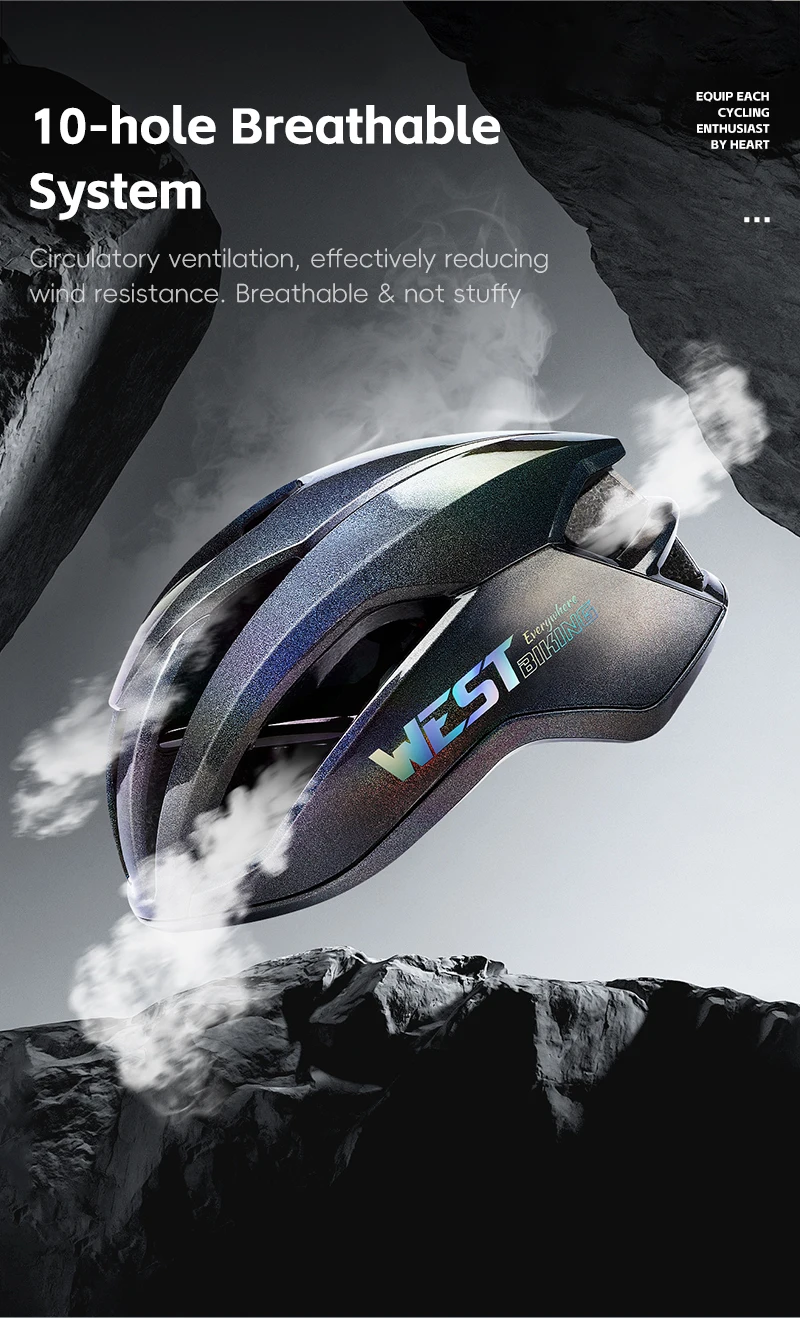 WEST RADFAHREN Fahrradhelm Breakwind Luftbelüftung Ultraleichter Fahrradhelm Sicherheitsschutz Männer Frauen MTB Rennrad Helm – Detail 15