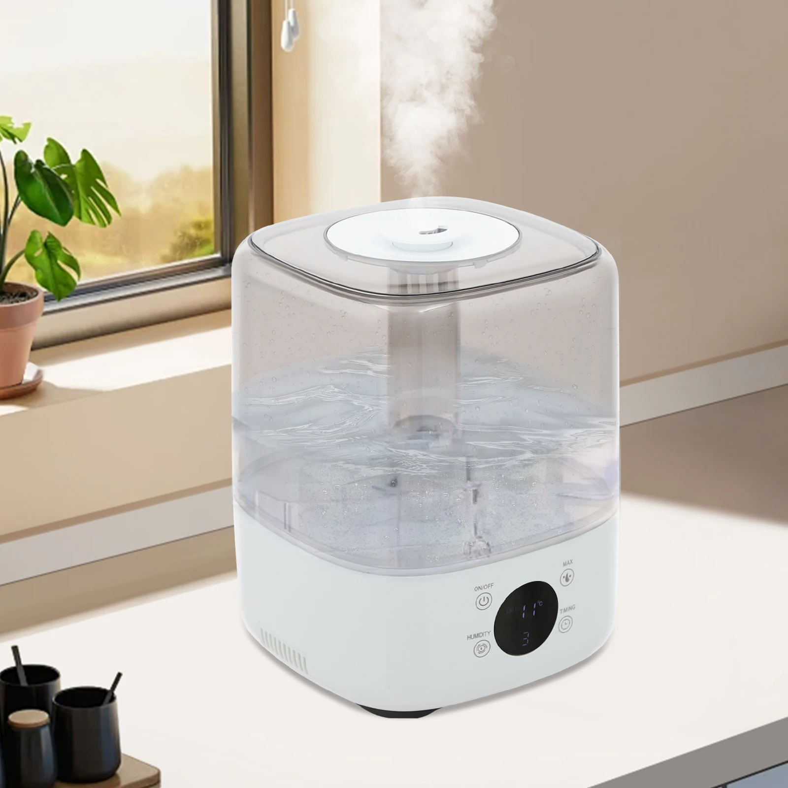 5L Air Humidifier Professional Silent Humidifier with 360° Spray Head Water Mist Diffuser Mist Aroma Diffuser with Timer