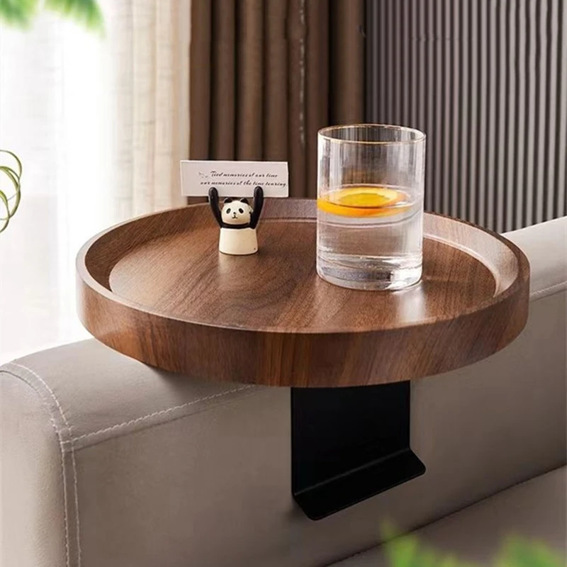 1 Piece Sofa Table Mini Side Table Waterproof Stain Resistant Corner Sofa Armrest Tray Installation-Free Adjustable