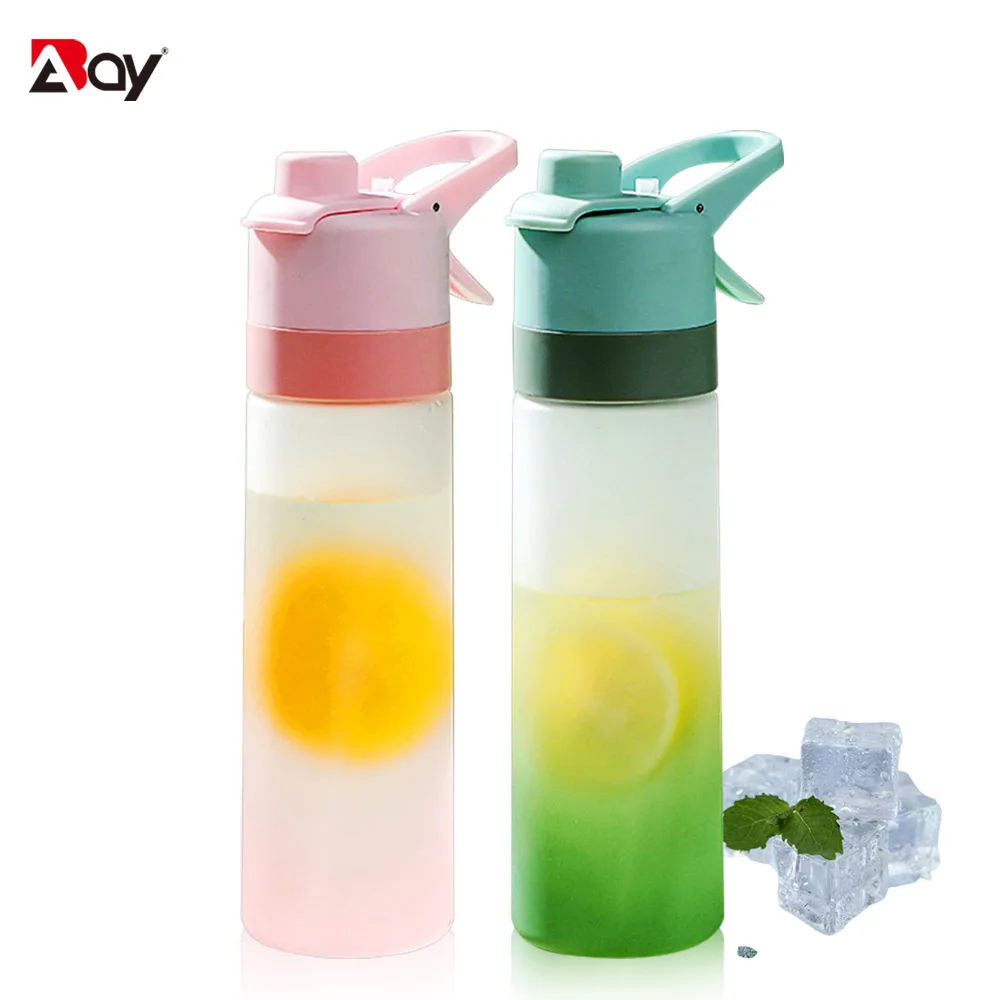 Sports Water Bottle Spray Cooling Bottle Portable Plastic Cup BPA Free Leakproof Drinkware Travel Ground Outdoor Tools Drinking