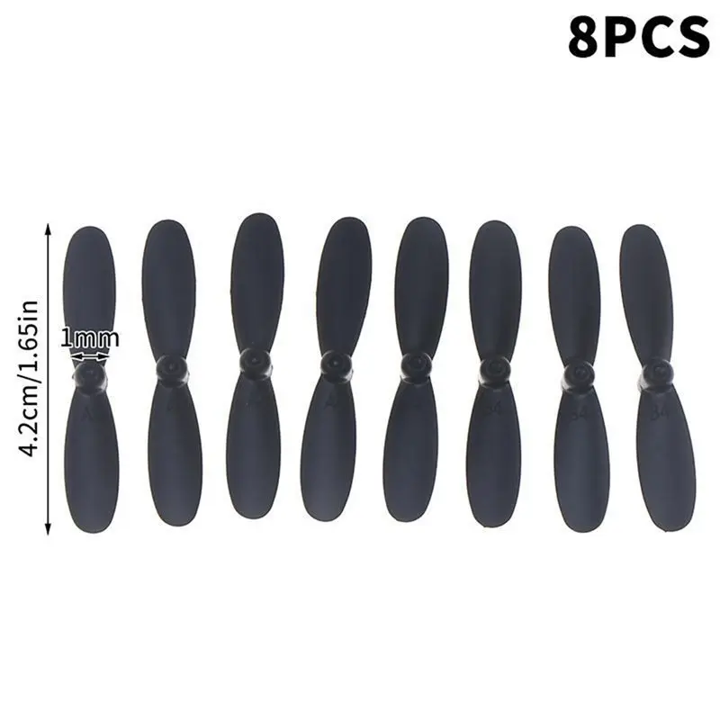 4D RC 예비 부품 8개 42mm 프로펠러 V8 미니 RC 미니 드론 쿼드콥터 프로펠러 교체 키트 (1mm 샤프트 포함)