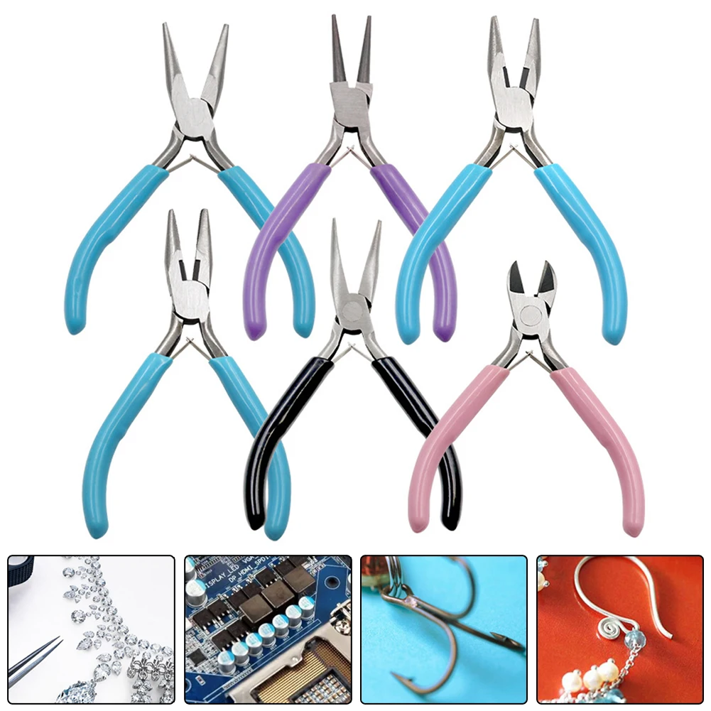 

Small Plier Jewelry Pliers Tong Head Jewelry Repairing Kit Cutting Bending Copper Wire Pliers Round Nose Needle Nose Pliler
