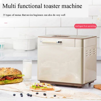 스테인리스 스틸 제빵기, 너트 디펜서 및 세라믹 포트 포함, 17 인 1 제빵기, 650W 듀얼 히터 제빵기, 2LB