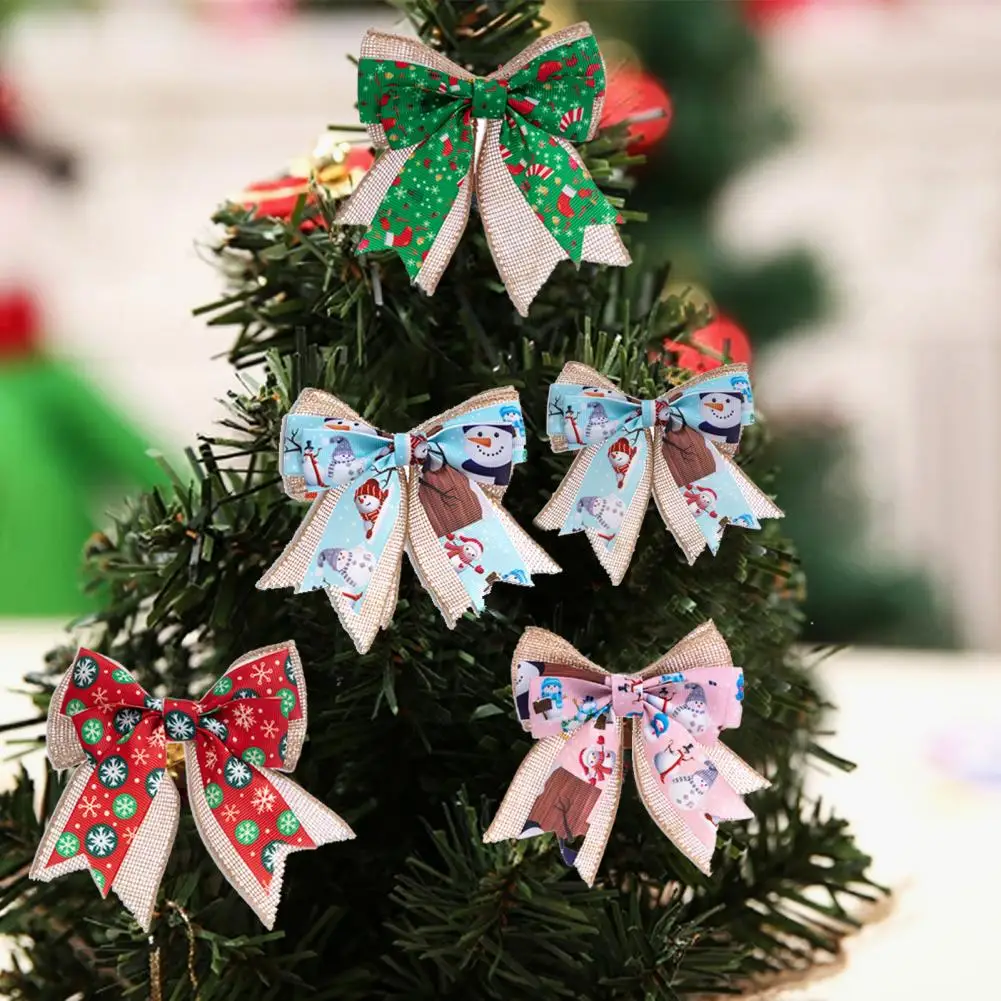 

Festive Bowknot Decoration Reusable Festival Bowknot Christmas Party Supplies Festive 5pcs/set Bowknot Stocking Glove Tree