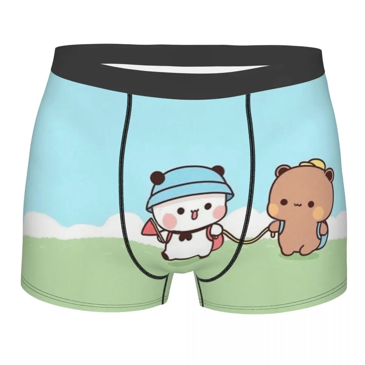 

Peach Cat Cute Kawaii Bubu And Dudu Going Outside Together Underpants Cotton Panties Man Underwear Comfortable Short Boxer Brief