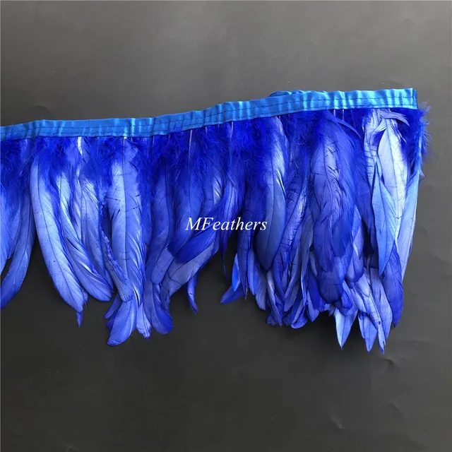 10 Meter Rooster Feathers Trim Fringe 15-20CM Chicken Feather Decoration Ribbon Craft Clothing dresses Sewing Accessory Juju Hat 2