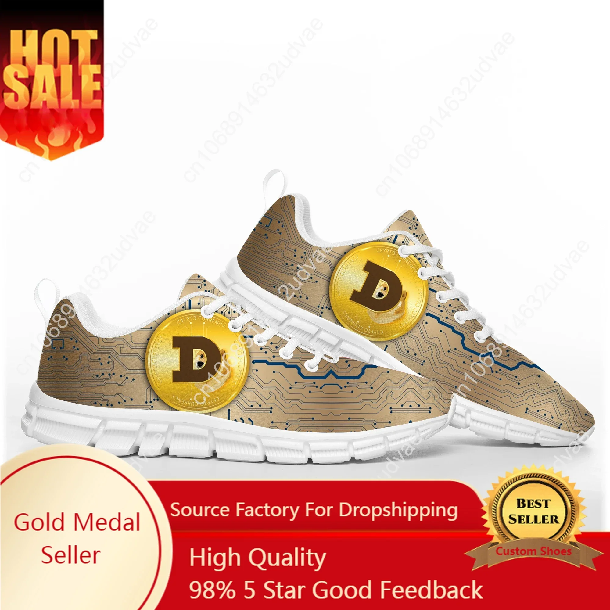 Dogecoin Crypto Currency Dog Coin Miner Sports Shoes Mens Womens Teenager Kids Children Sneakers Custom High Quality Couple Shoe