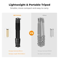K&F Concept 75" Lightweight Tripod Camera Compact Tripod Remote 2-in-1 Phone Holder 3Way Pan Head Travel Phone Tripod for Selfie 2