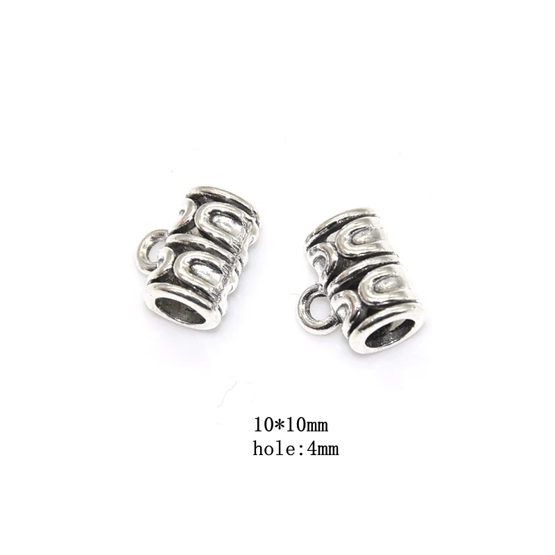 30pcs Tibetan Silver Clip Bail Beads Charm Necklace Pendant Clasp Connector  Bail Beads For Jewelry Making