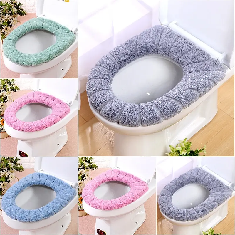Toilet Seat Mat Device Plus Fleece Pad 2Pcs Household Toilet Ring Four Seasons Universal Seat Cover Cushion Toilet Seat Cover Toilet Mat Toilet Seat Cushion Toilet Mat Set