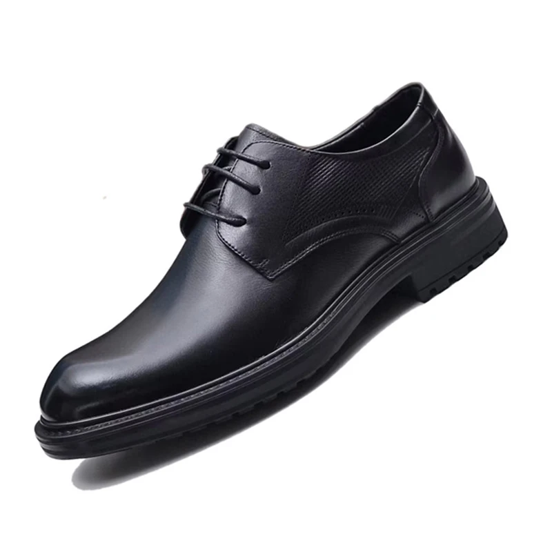 

Top Quality Men's Dress Shoes Hot Lace Up Derby Shoes for Mens Male Footwear Cowhide Cow Leather Business Shoe for Man BX6991