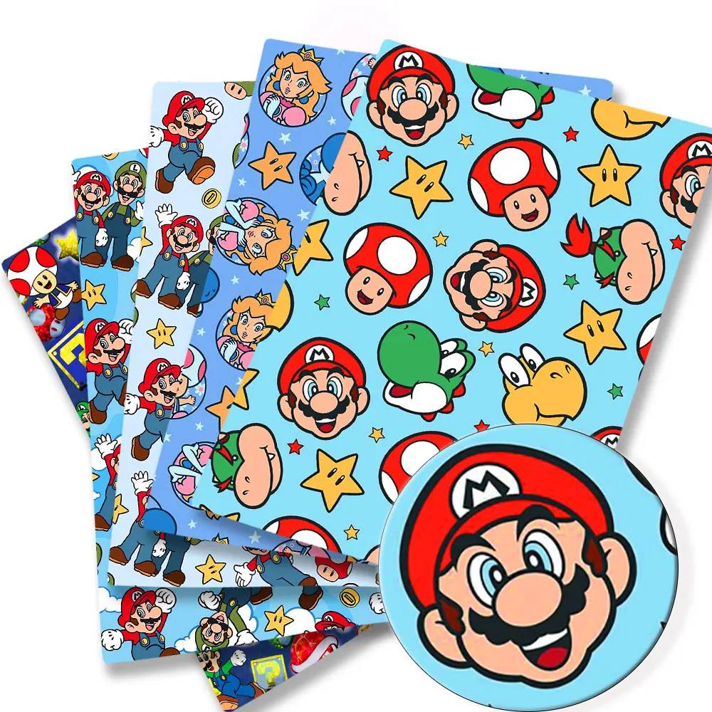 TissuimprimMarioGamepourenfantspatchworkdecouturefaitmain