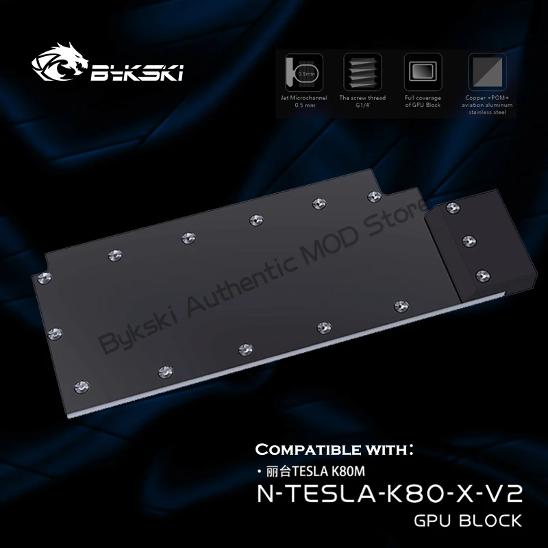 Bykski Metal Copper Gpu Water Block Per Leadtek Nvidia Tesla K80M Scheda Grafica, Radiatore Vga Cooler 12V/5V Rgb N-Tesla-K80-X