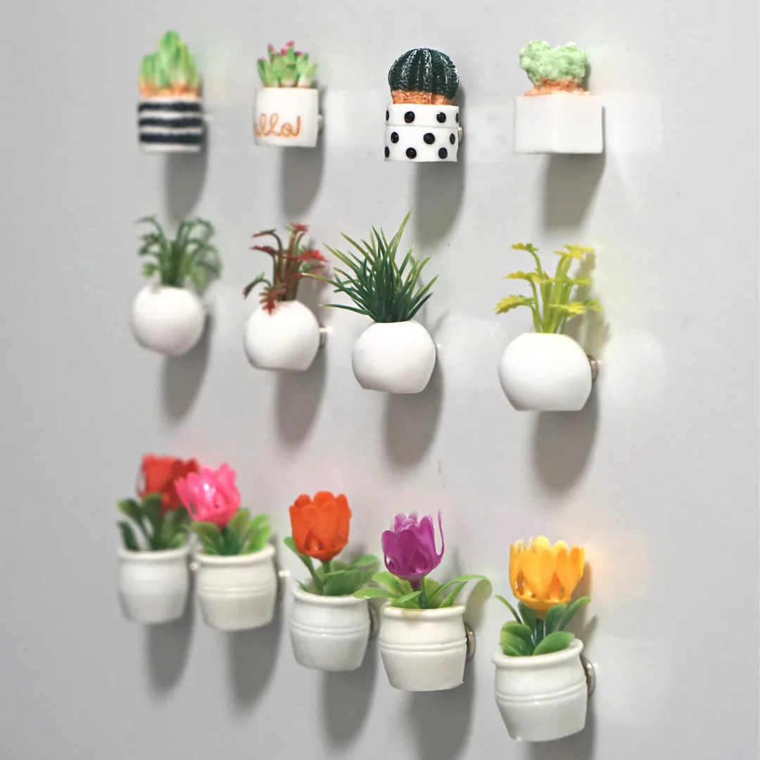 Pflanzenstile Kühlschrankmagnete aus Harz: Handgefertigte Dekoration für Kühlschrank, Tafel und Whiteboard