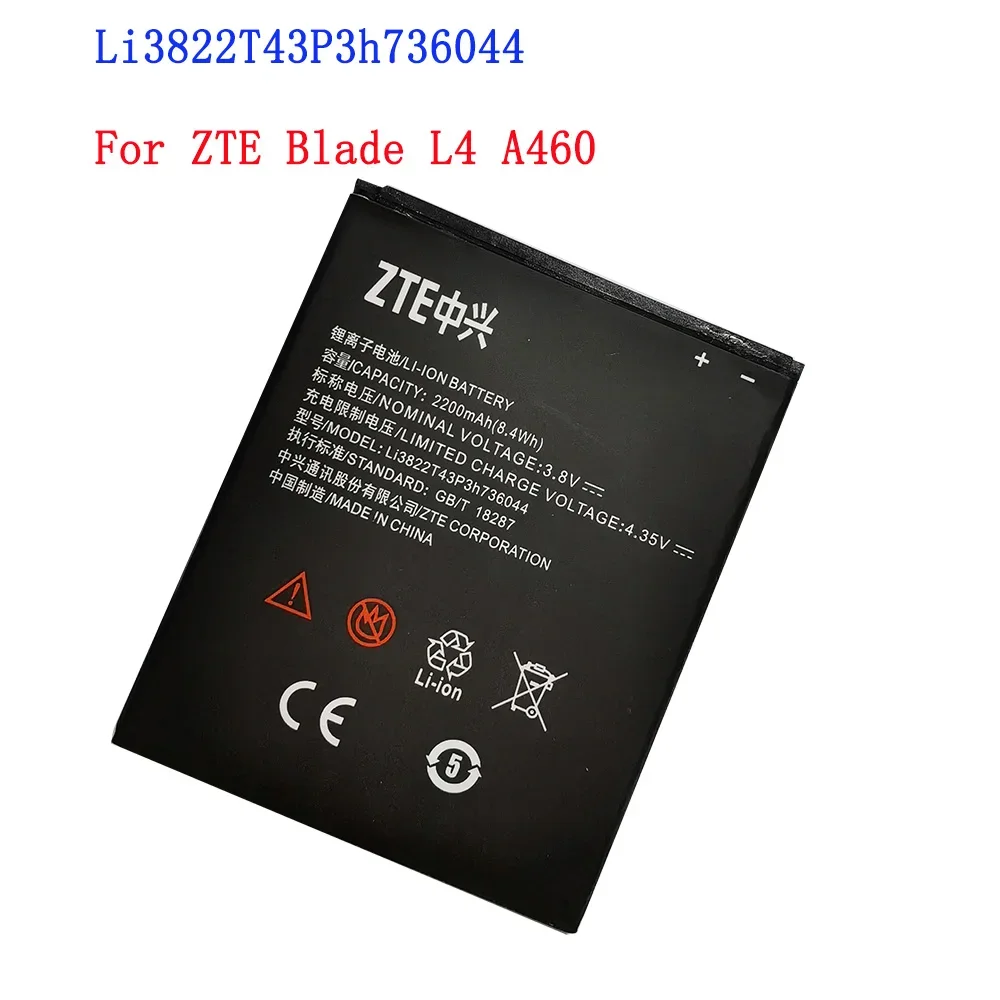 

100% Original High Quality 2200mAh Li3822T43P3h736044 Battery For ZTE Blade L4 A460 Cellphone Battery Bateria