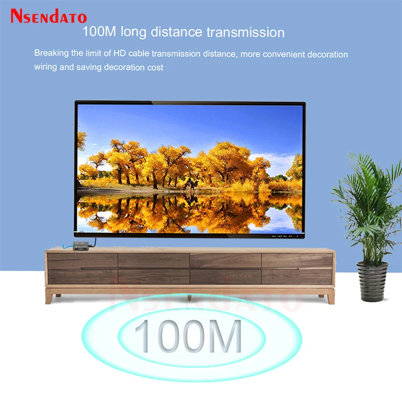 HDMI Extender Over 100M RJ45 4K Extender HDMI to RJ45 Network Extension cable Extender Support POC For DVD PS4 Camera PC To TV
