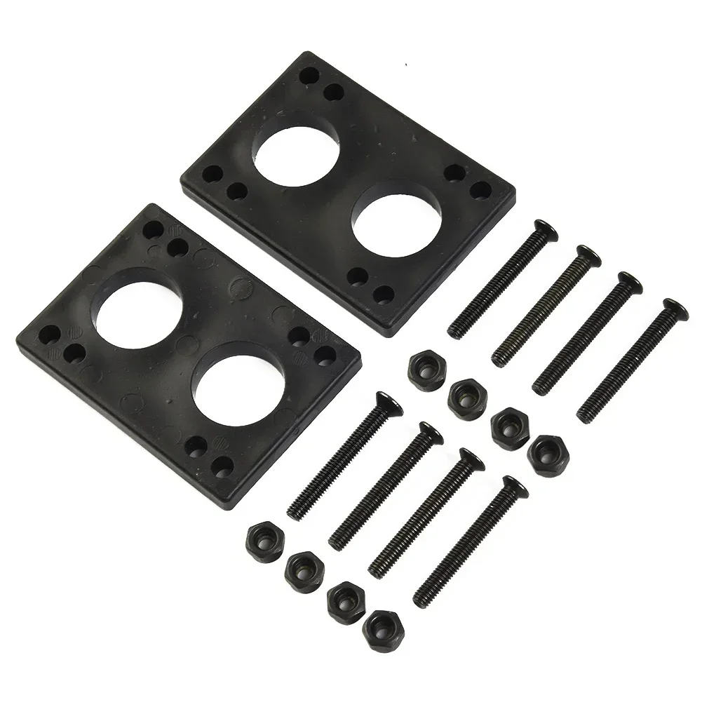 10mm Gasket Riser Pads 40mm Bolts For Skateboard Longboard Double Rocker Rubber Pads Metal Bolts 1Set 8 Screws 2 Spacers 16Pcs