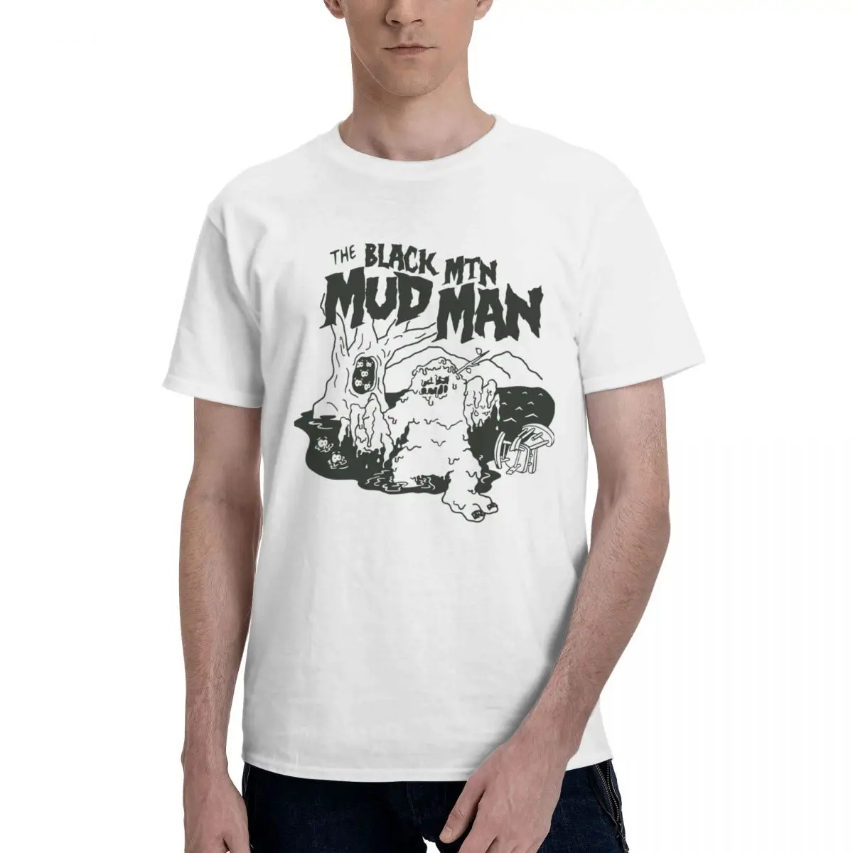 The Black Mtn Mudman Cryptid Printed Tees Maglietta Da Uomo T-Shirt Oversize Manica Corta Abbigliamento Da Uomo In Cotone