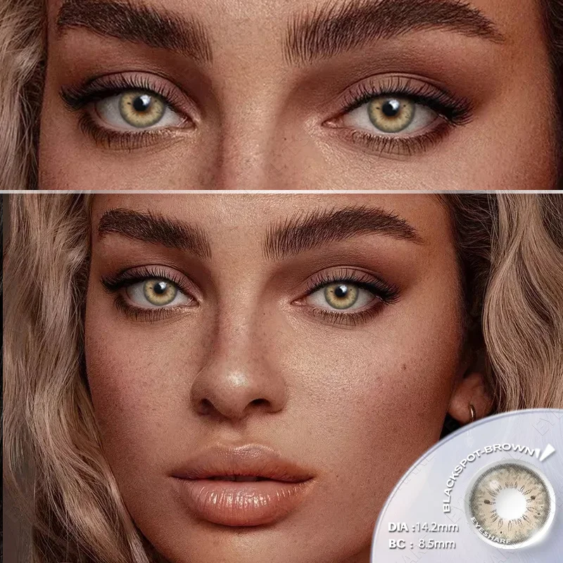EYESHARE 1Pair Colorcon Colored Contact Lenses Brown Eye Lens Gray