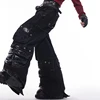 FEWQ Pants Leg Splicing PU Leather Men's Jeans Autumn Winter Straight Legs 2024 Darkwear Korea Fashion Male Trousers 24E5611 3
