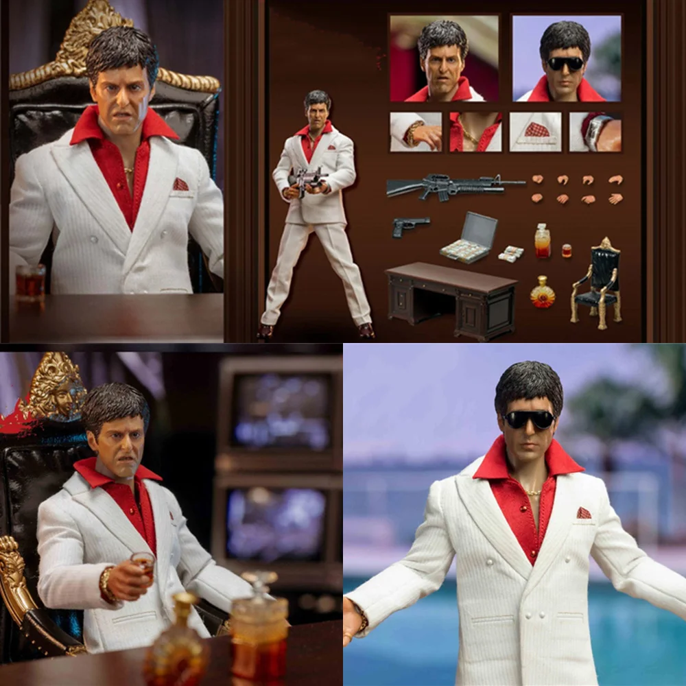 

In Stock Shark Toys 002 1/12 Scarface Tony Montana Al Pacino Hot Blooded Fighting Youth 6 Inches Mini Action Figure Full Set Toy