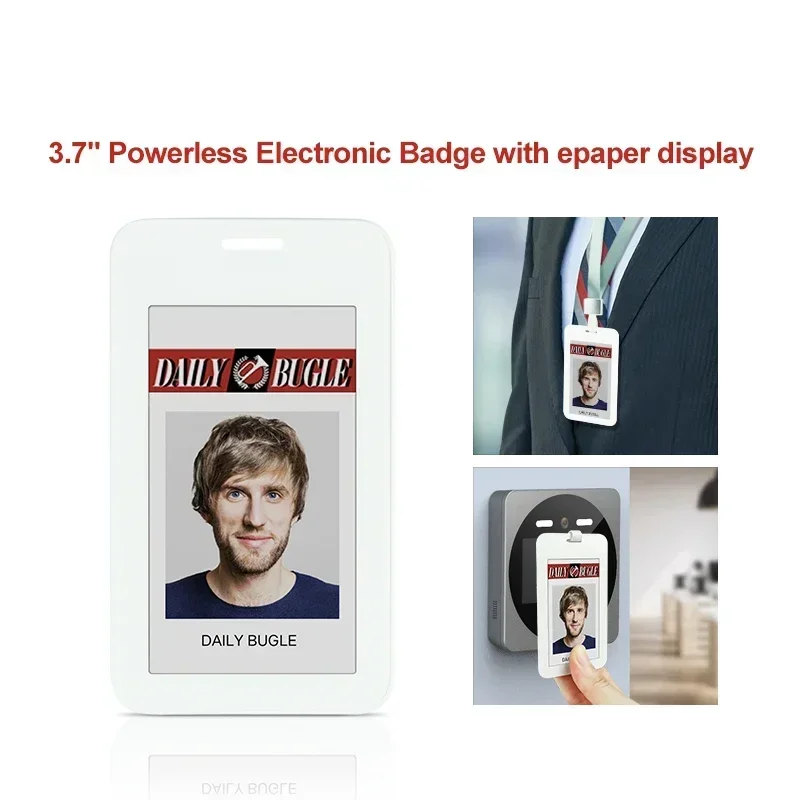 Fashion E ink Picture Display Tag Passive NFC-Powered Nameplate 3.7inch E-Paper Price Label Business Badge Employee badge