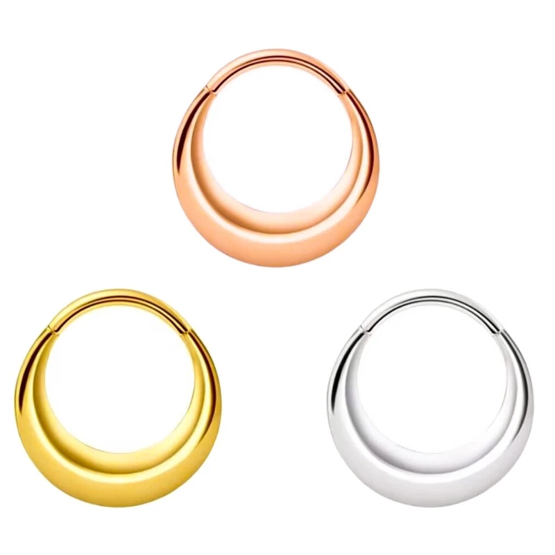 

Comfortable Wear Fashionable Nose Clip Ornament Distinctive Elliptic Nose Rings Surgical Steel Nose Cuff Jewelry