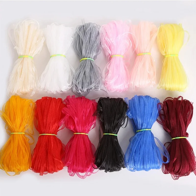 Ribbon Decoration Ribbon Supplies Organza Ribbon Wrapping Ribbon Chiffon Silk Ribbon Chiffon Ribbon Sewing Ribbon 6mm 10mm (10Meters/lot) Pink Chiffon Organza Ribbon Apparel Sewing Fabric For DIY Gift Packaging Wedding Decoration