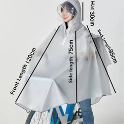 Unisex Waterproof Hooded Rain Poncho with Reflective Stripes - Lightweight and Reusable - One Size (White)