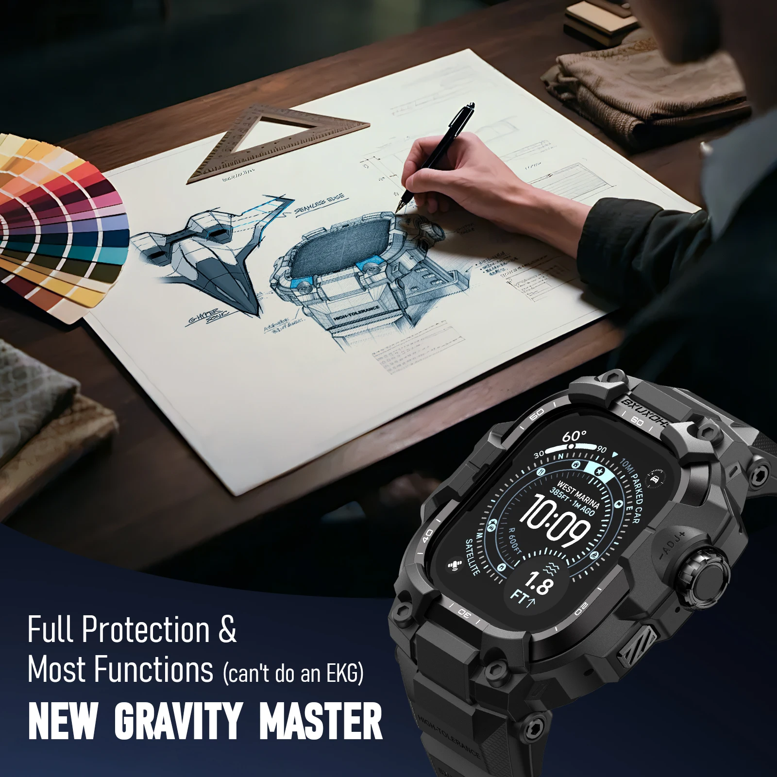 Enhanced Metal Case with Rubber Strap for Smartwatch Bands – Premium Silicone Bracelet