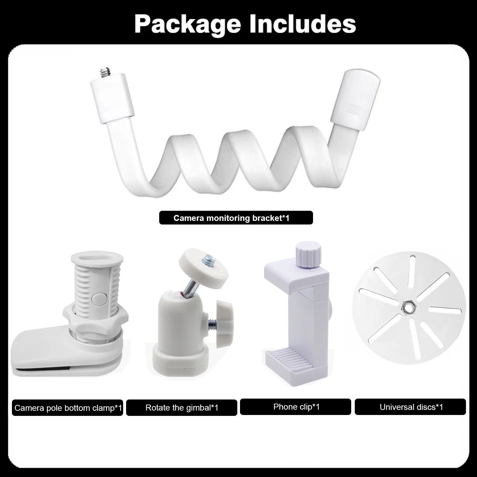 5-in-1 Universal Baby Monitor Kamera Schwanenhals Halter Kamera Halterung Halterung Krippe Wiege Stange Schlauch Halter Flexible Twist Mount – Detail 23