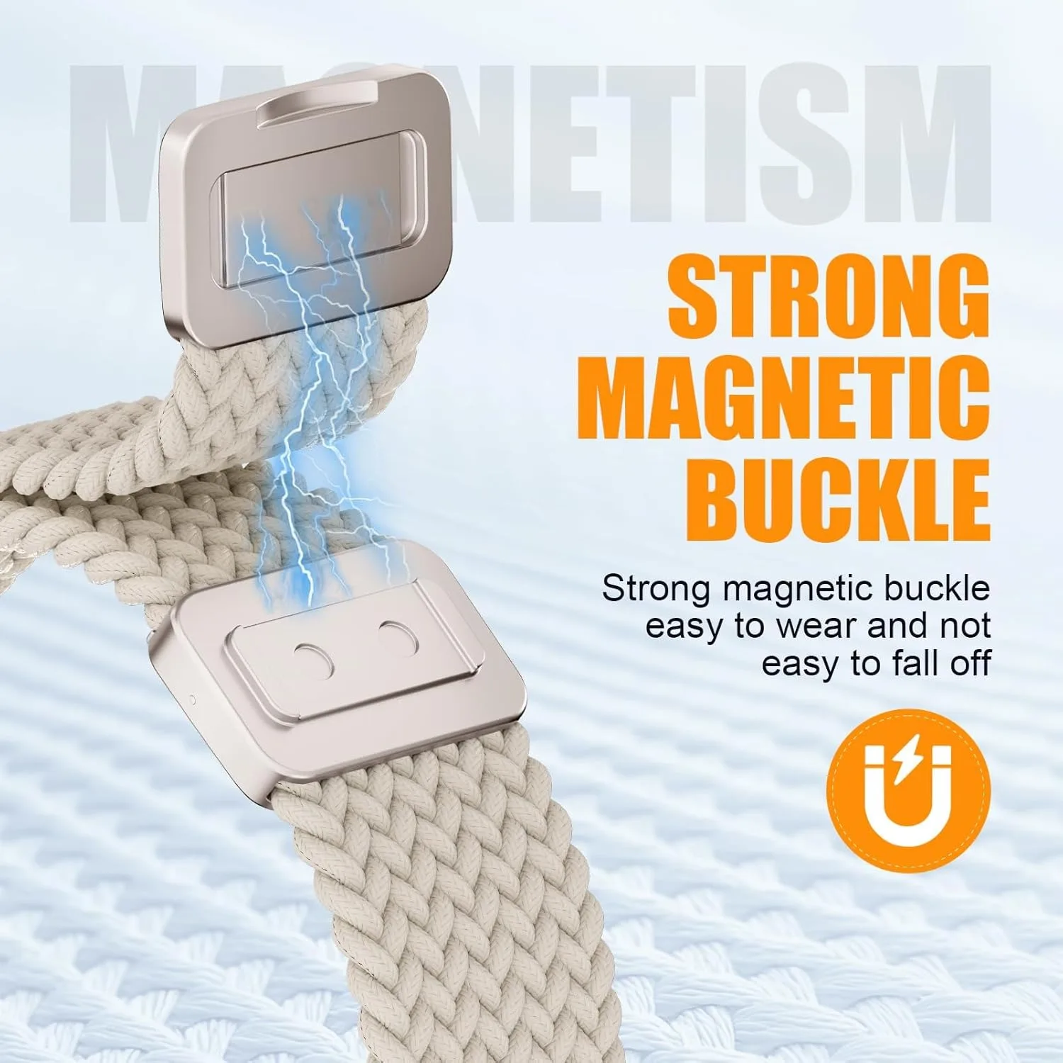 Magnetic Nylon Strap Bracelet Wristband Replacement in Classic Design