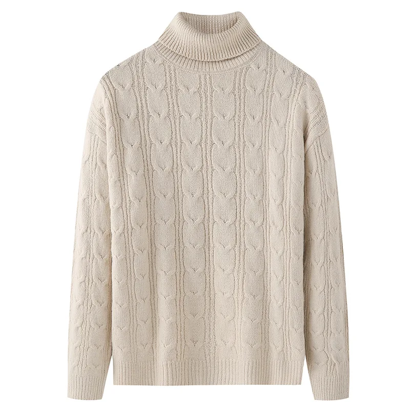 Autumn Winter Men Turtleneck Sweater Thickened Stand-up Collar Bottoming Sweater Knitted Sweater 2022 New Sweater Mens Clothes