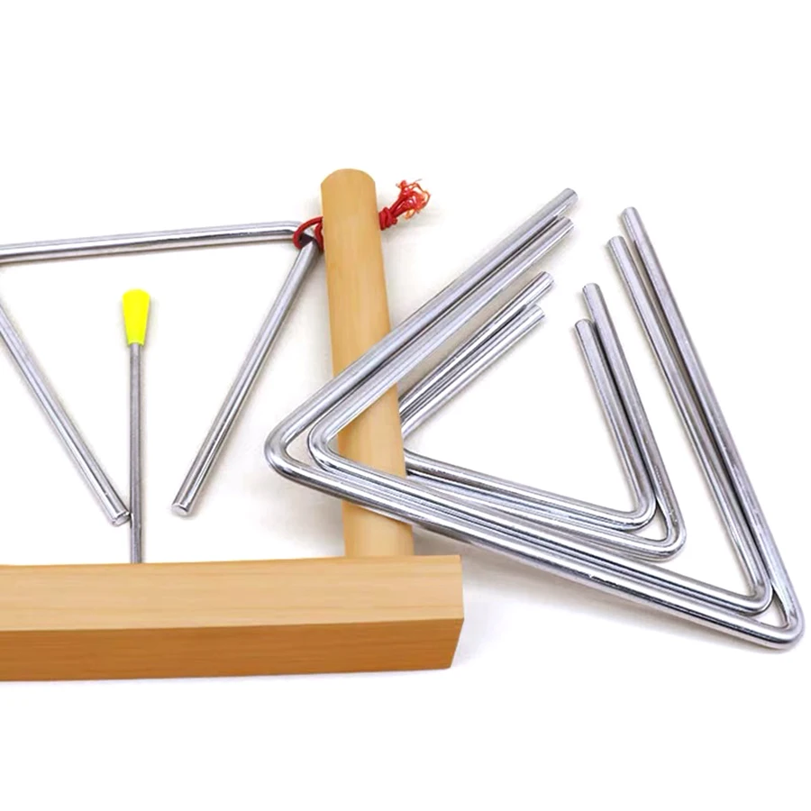 1set 4-8inch Triangolo Classical Metal Percussion Orchestra Performance Instruments Creative Musical Instruments Gift for Kids 4
