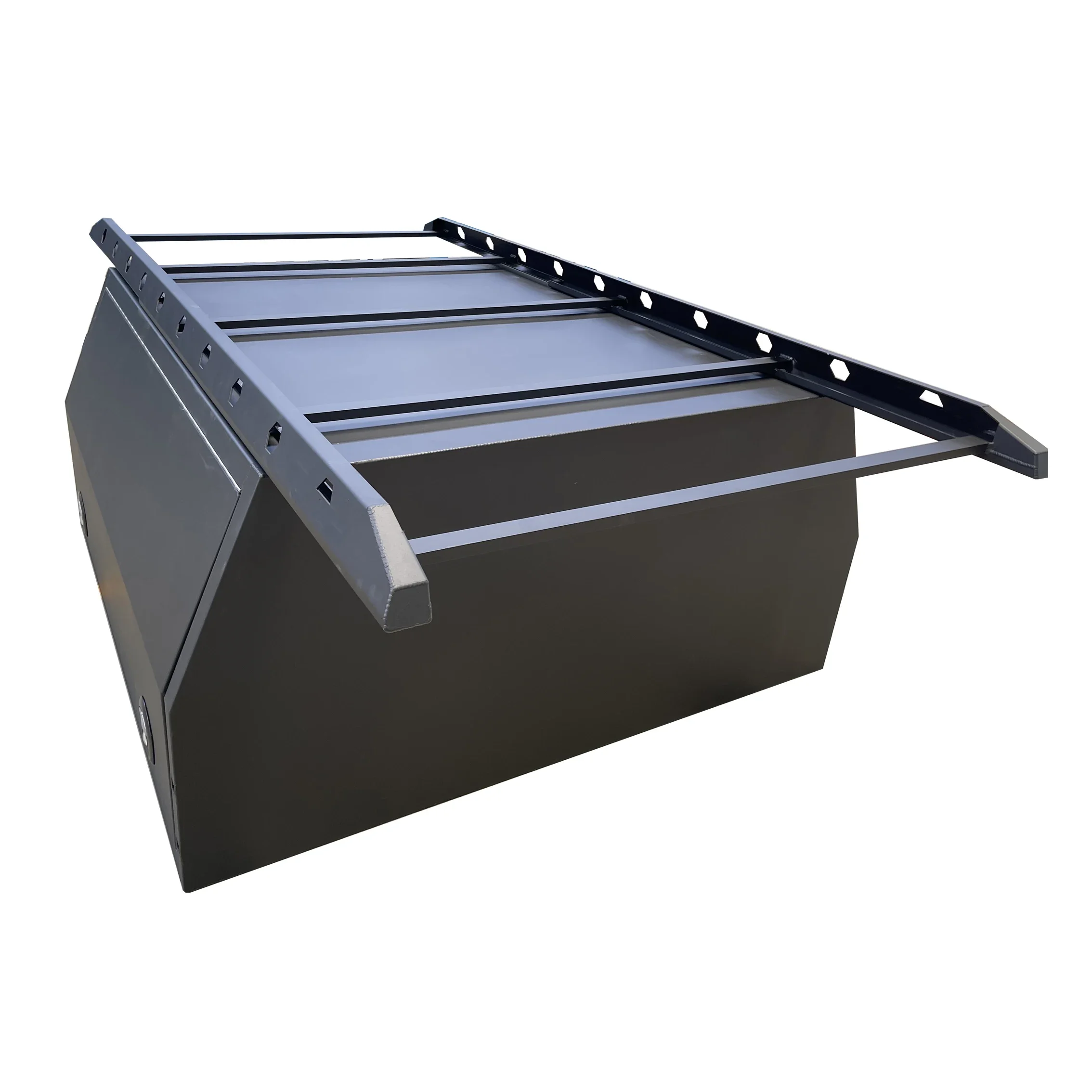 China Manufacture Black Power Coating Aluminum Double Door Truck Ute Canopy With Jack Legs