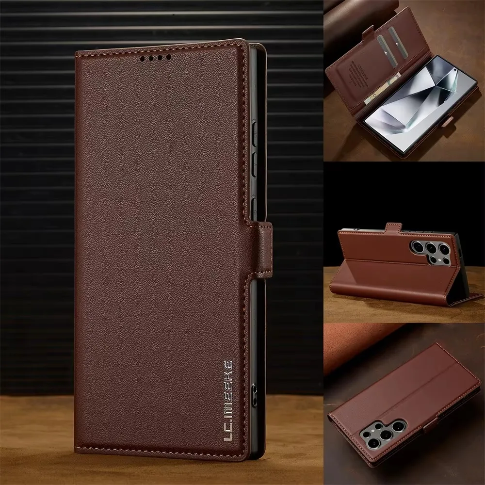 Sleek Leather Card Holder Wallet Flip Case