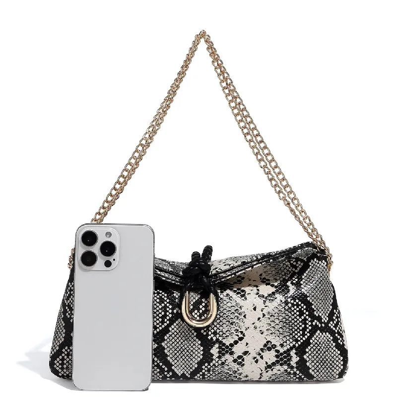 Designer Purses and Handbags Envelope Evening Clutch Crossbody Bag Vegan Leather Serpentine Pattern Shoulder Bag for Women