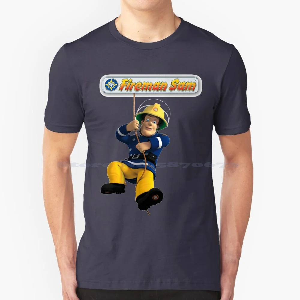 Pompiere Sam T Shirt 100% Cotone Tee Fireman Sam Abc Per Bambini Pontypandy Kids Tv Show