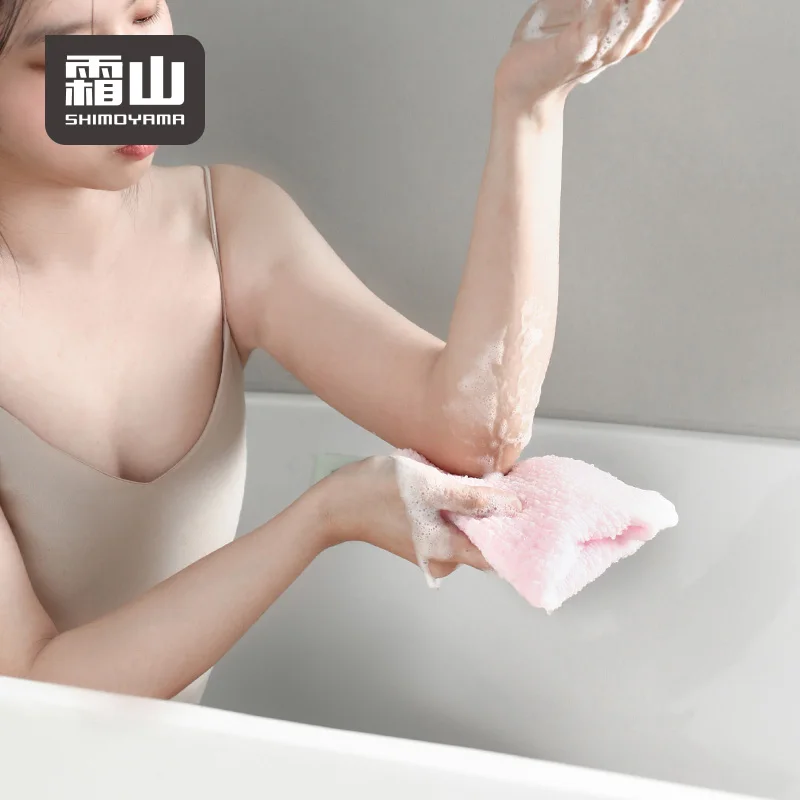 Rubbing Washcloth Japanese Rubbing Washcloth Bath Nylon Towel Brush Back Exfoliating Scrub Shower Cleaning Towel Ultra-Long Sponge Wisp SHIMOYAMA