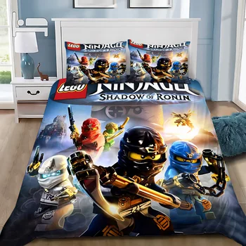 Duvet Cover Pillowcase Bedding Set For Game Ninjagos Adult Boy Girl Bedroom Decoration Children Gift Single Double Large Size 1
