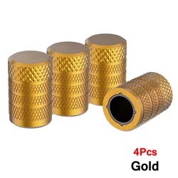 Premium Aluminum Tire Valve Caps - Corrosion Resistant, Universal Fit (Gold - 4Pcs)